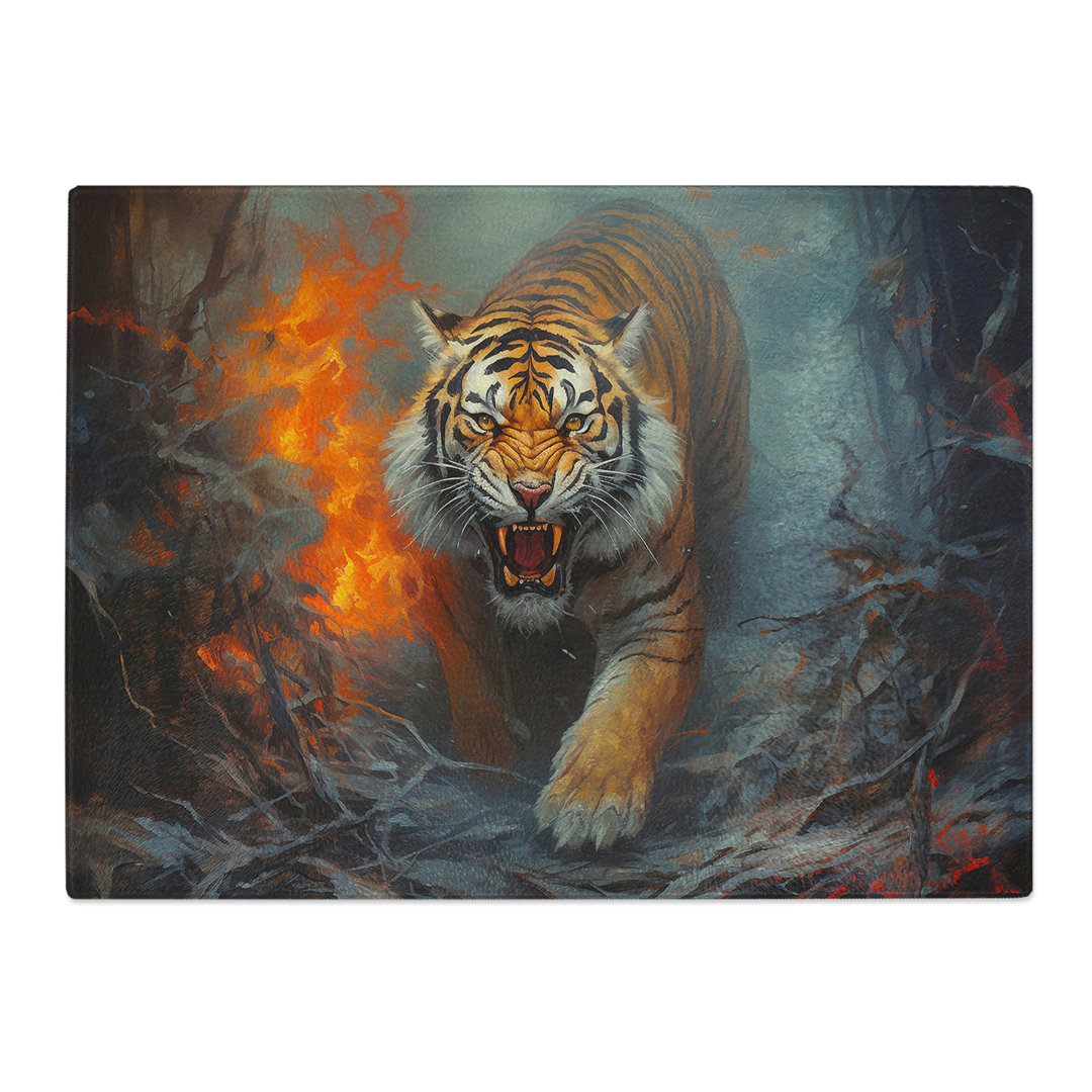 Tiger Contemporary  Glass Chopping Board