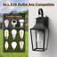 1 - Light 16''H Black Iron Tempered Glass Outdoor Wall Light with Dusk to Dawn-1378246261
