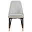 Ensemble de 2 chaises de salle à manger 24 pouces, velours gris clair, grand dossier incurvé, laiton