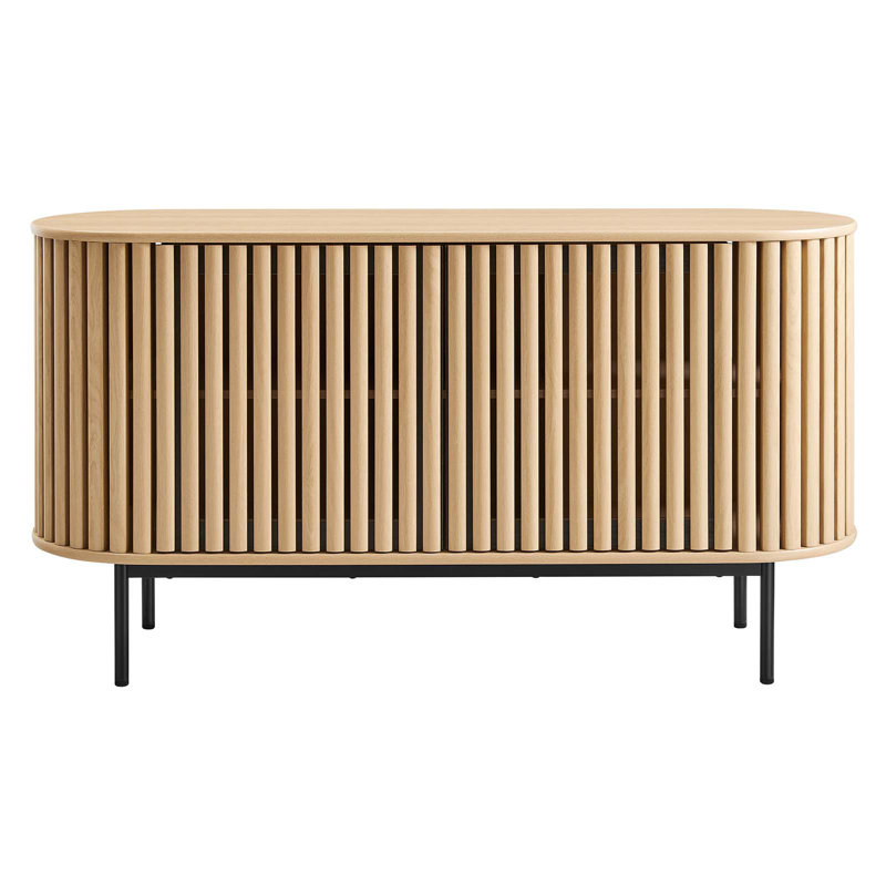 Fortitude 59'' Oak Oval Sideboard with Metal Legs