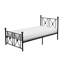 Mobilier de chambre à coucher traditionnel noir avec lit plateforme double 1pc-106972269