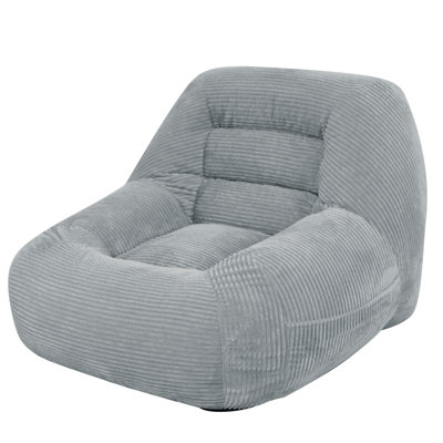 Tissu confortable en velours côtelé gris pour la chambre à coucher, non-assemblé, ergonomique, confortable et relaxant, 33,35 po de profondeur, 37,84 de largeur, 27,4 de hauteur, 30,77 lb de poids, fauteuil pour adulte