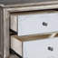 Table de chevet 2 tiroirs champagne antique