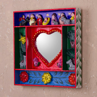Miroir décoratif retablo en bois love divine Duboce