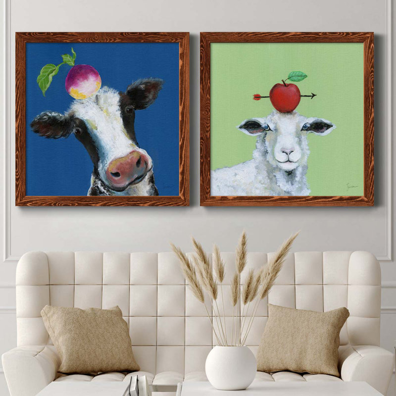 «Playful Nature», ensemble de 2 cadres photo sur toile, H 31,5 po x l 63 po x P 1,5 po, Érable encadré