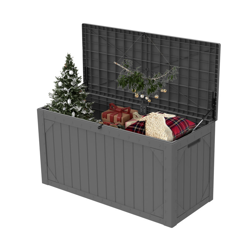 Boîte de rangement d'extérieur 100 gallons gris PawsomePad, Gray