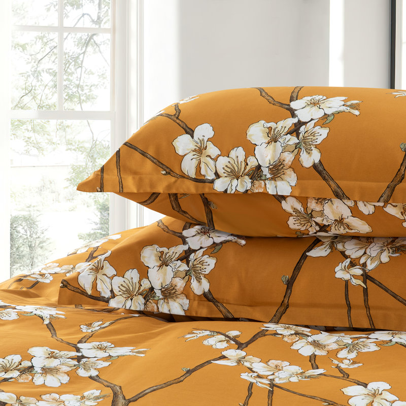 Almond Blossom Cotton Sateen Duvet Cover, King
