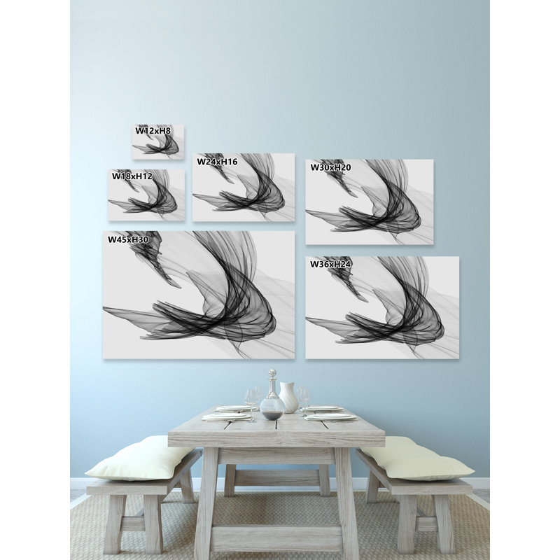 Abstrait noir et blanc par Irena Orlov - reproduction d'art sur toile tendue, 40 po x 60 po