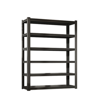 Heavy Duty 2400Lbs Metal Shelving, 6 Tier Adjustable Garage Storage, 48"W*18"D*82"H, Black, Ideal For Gym, Kitchen, Warehouse, Living Room, Basement Storage Shelves, Capacity, Shelf, 48"W X 18"D