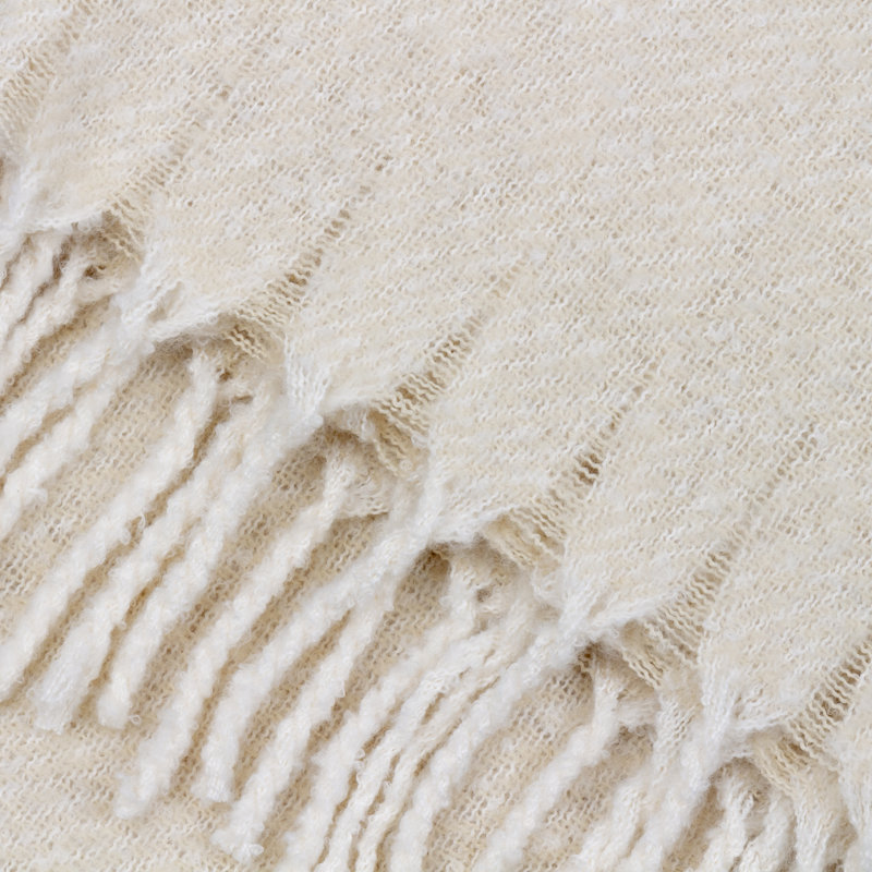 Machine Woven Throw Blanket, Cream