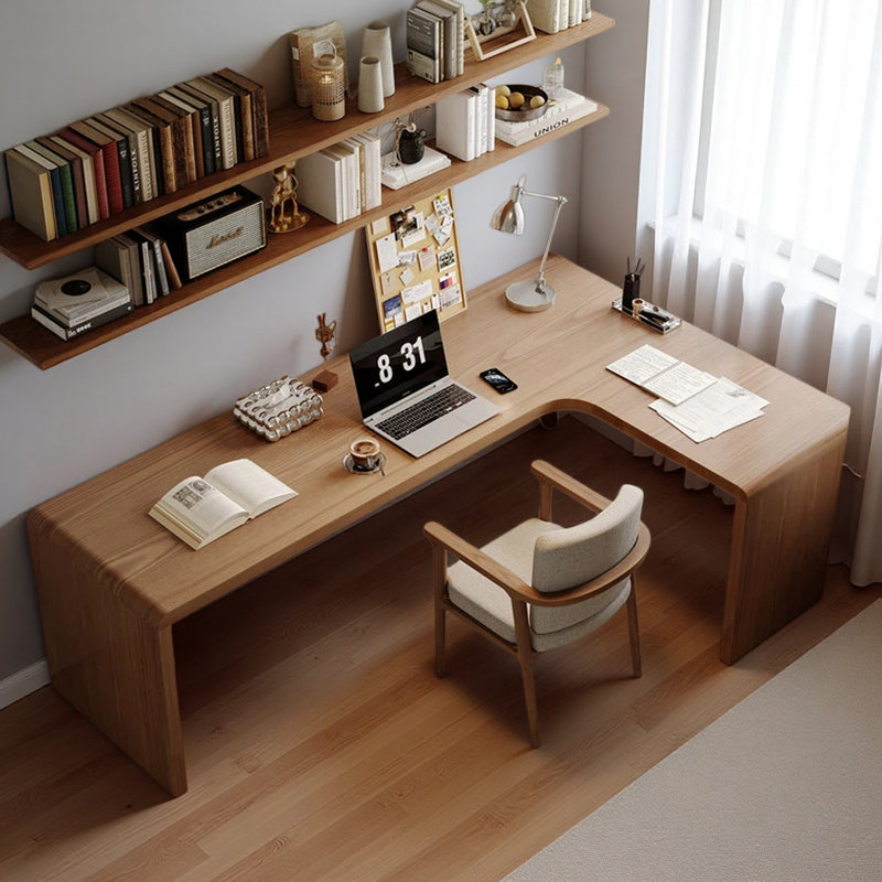 Bureaux modernes en bois de pin massif en forme de L, H 29,52 po x l 70,86 po x P 47,24 po