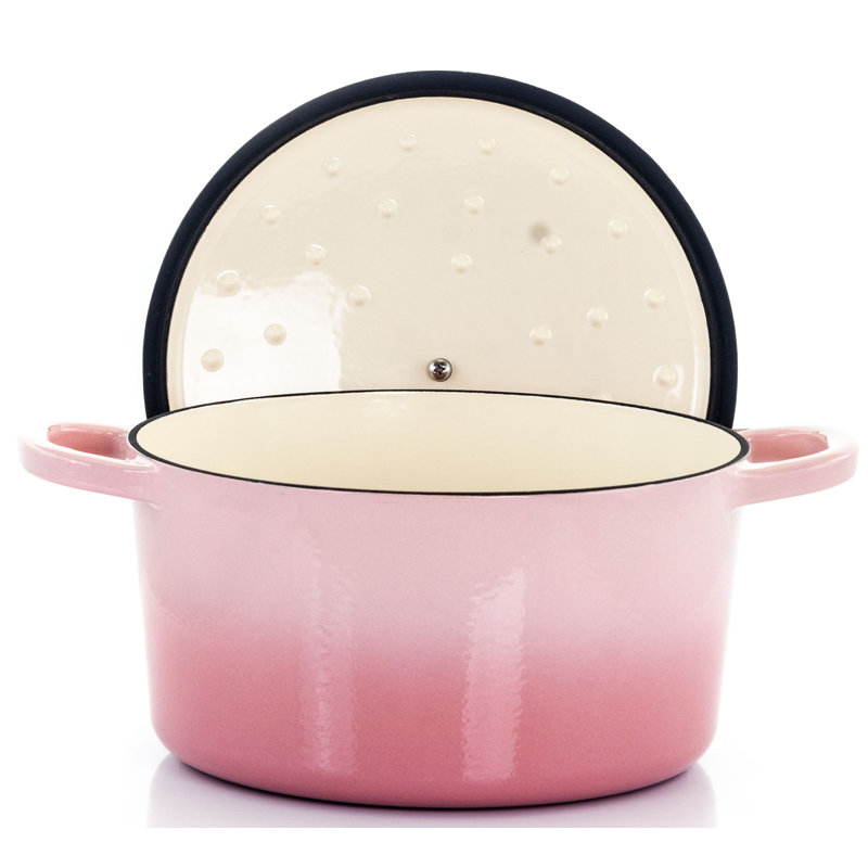 Cocotte ronde artisanale en fonte antiadhésive Crock-pot, 5 pte, Rosé