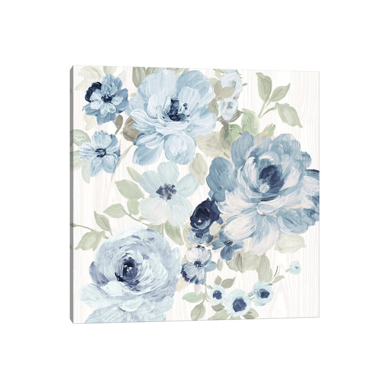 Driftwood Garden II Blue Crop - Painting on Canvas, 30.48cm H x 30.48cm W x 1.91cm D, Wrapped Canvas