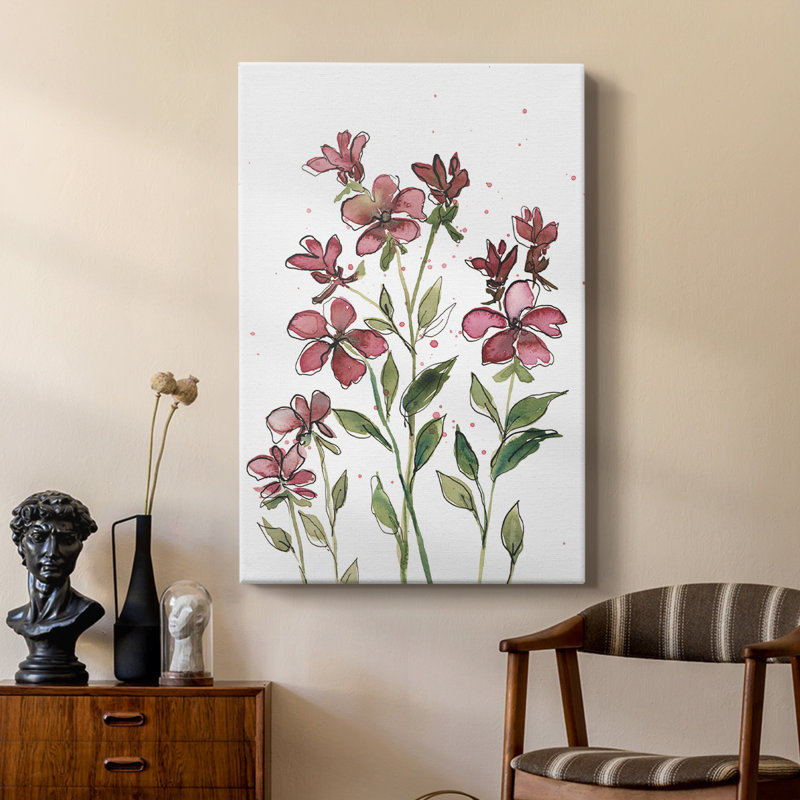 Tiges florales aquarelles II - galerie Cavas sur mesure, H 48 po x l 32 po