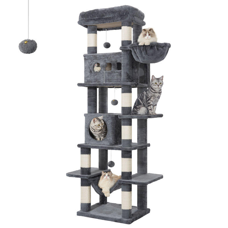 Arbre à chat Batholo, Gris foncé, H 66,9 po x l 31,5 po x P 21,6 po