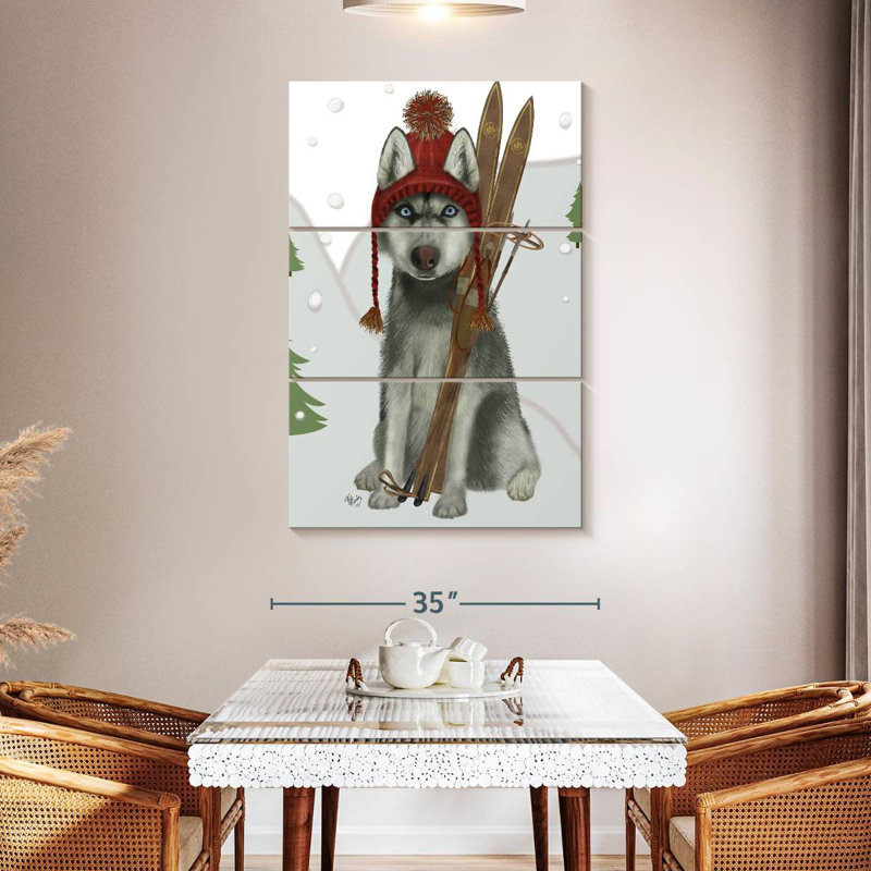 Brampt Husky Skiing, 32" H x 20" W