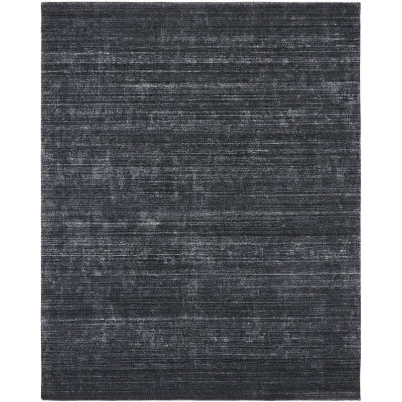 Tapis gris foncé tissé à plat à la main Dona, Rectangle 2 pi x 3 pi