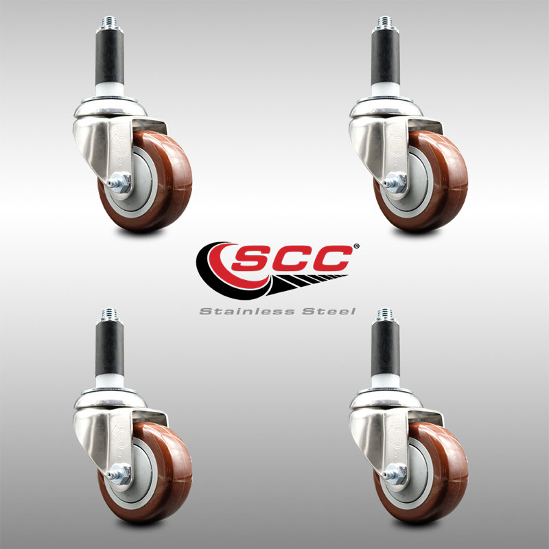 Polyurethane Casters, Maroon