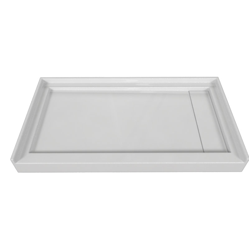 Signature 54'' W 30'' D Rectangular Single Shower Base, White, Right