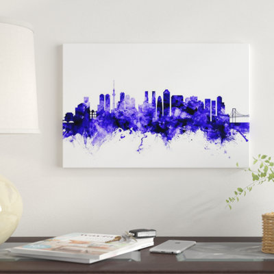 «Tokyo, Japon Skyline» par Michael Tompsett, impression sur toile tendue