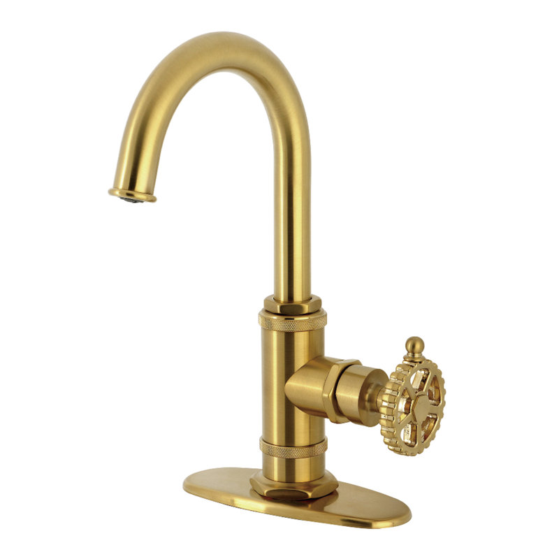 Robinet de bar à fixation sur comptoir 1 trou Kingston Brass, Laiton brossé