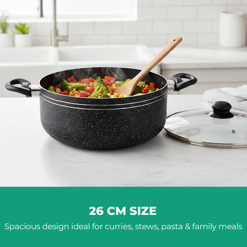 ROYALFORD Non-Stick Aluminum Round Dutch Oven, 4.3 L