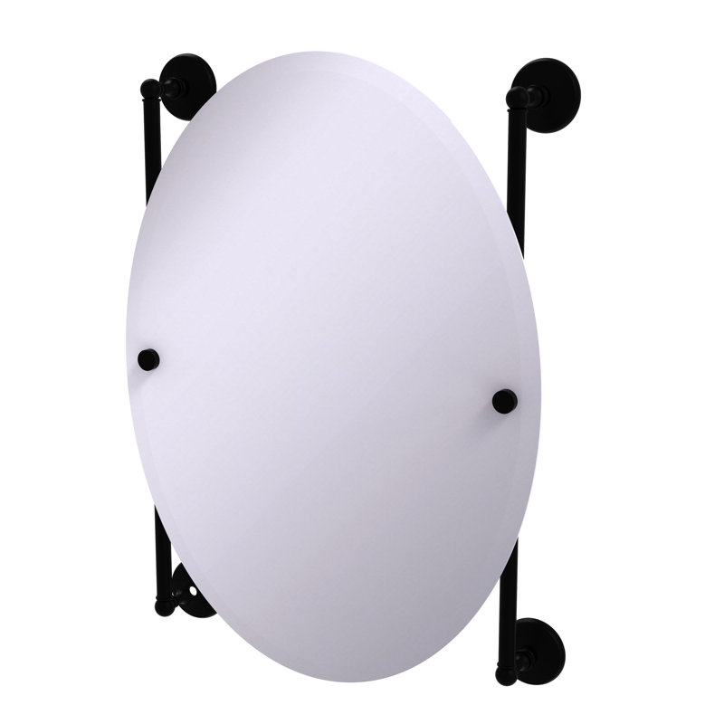 Miroir mural biseauté traditionnel Tilney, Noir mat, H 20 po x l 22 po