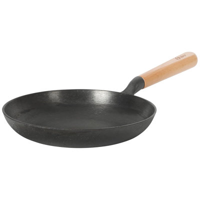 Oster Flintfield 11 Inch Round Cast Iron Skillet with Wood Handle