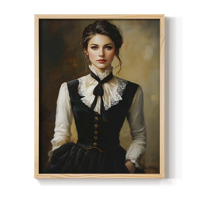 Reproduction encadrée WOMEN Series CCXV - bois massif, Naturel, H 11 po x l 9 po