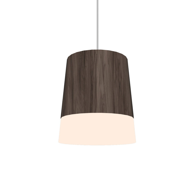 American Walnut and White Mini Pendant Light
