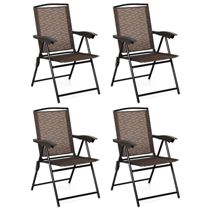 Chaise de patio pliante avec accoudoirs Keagan