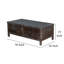 Table basse Nikay, 5 tiroirs, brun foncé Mindi, rectangulaire 50 pouces