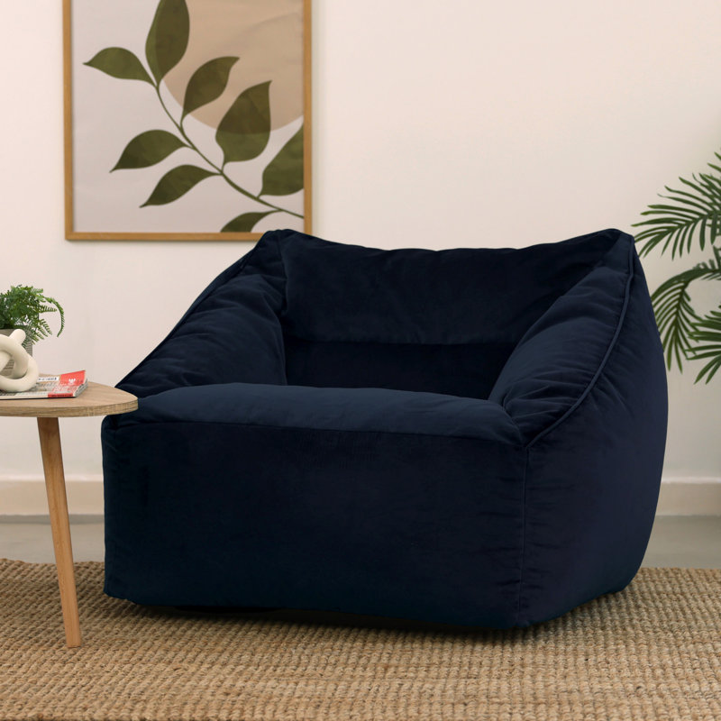 icon Milano Velvet Armchair Bean Bag, Midnight Blue