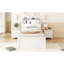Lit plateforme simple en bois avec lit gigogne, tête de lit et tiroirs