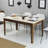 Modern Dining Table, Walnut & Cream, 57.1 x 29.5 x 34.6 inches | 100% Melamine Coated Particle Board, 0.7 inch Thickness | Stylish Chipboard Legs, Spacious Storage Area 16.9 x 3.5 inches | Perfect for Contemporary Dining Rooms-551586663