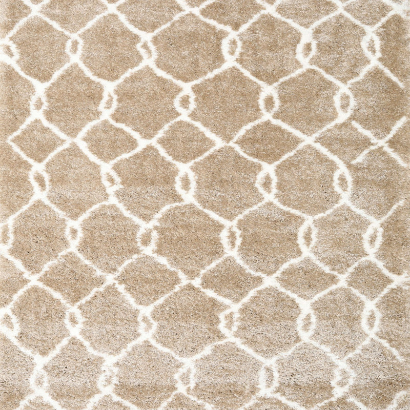 Tapis beige contemporain, Carré 3 pi