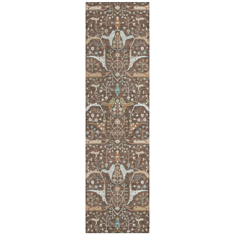 Machine Washable Indoor/Outdoor Boruta ACN2250 Global Rug, Runner 2'3" x 7'6"