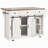58" Farmhouse Kitchen Island With Storage, Sliding Barn Door & Metal Grid Side Door, Rolling Kitchen Island On 5 Wheels With Spice Rack, Glass Holders,Island Table With Drop Leaf For Kitchen-1543171081