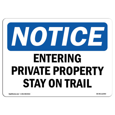 Saisie d'un panneau «Stay on Trail»