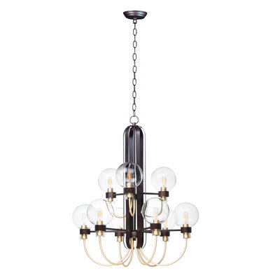 Lustre à niveaux ombrés 9 lumières Boissonneault
