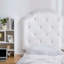 Tête de lit à sortie droite avec pieds Tavel Allure® College Dorm - rivet capitonné biseauté - blanc