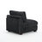 Upholstered Gray Faux Rabbit Fur Flannel Armless Chair with Pillow Back, Single Chair Module Part For Sectional Sofa-1671411246