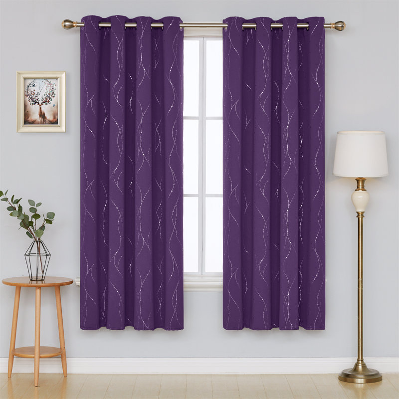 Cohmer Room Darkening Curtain Pair, 42" W x 45" L, Purple Grape