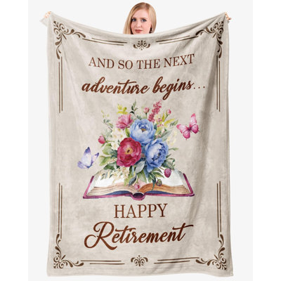 Cadeau de retraite pour femme, couverture de cadeaux de retraite pour femme, cadeaux de retraite pour ami, enseignant, couverture familiale 50 po x 60 po