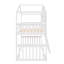 Lit superposé simple au dessus d'un lit simple avec échelle, lit en bois-51603320
