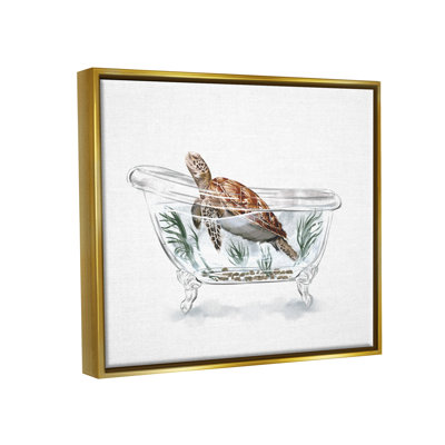 "Tortue nageant dans une baignoire" par Ziwei Li, impression