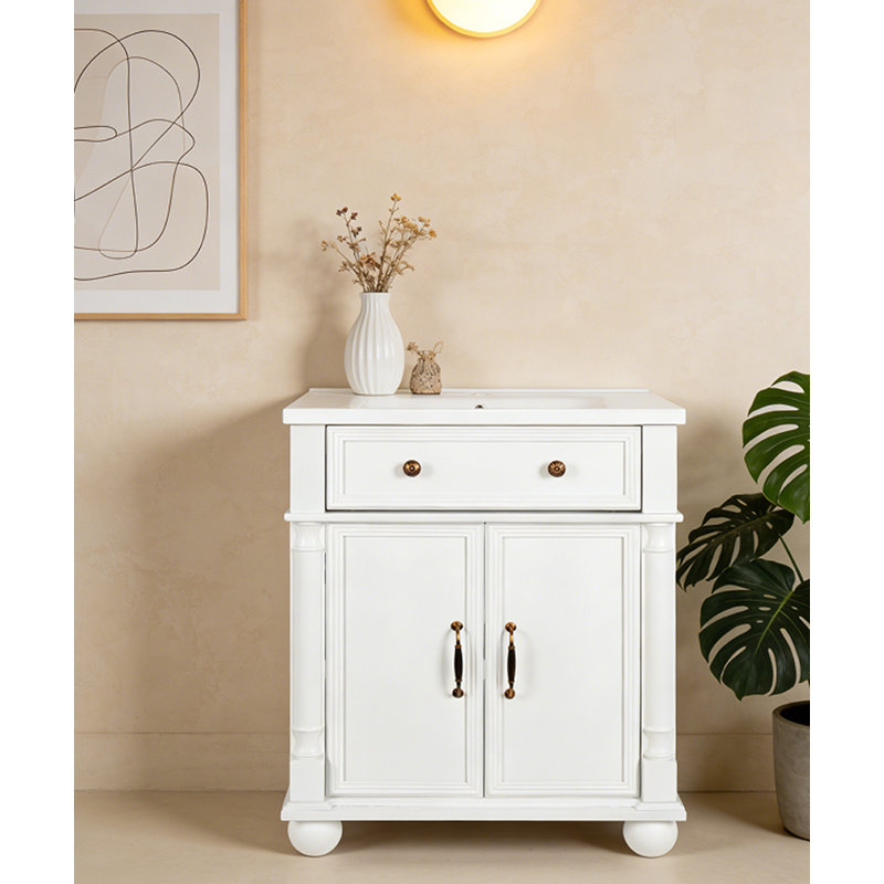 27.8" Bathroom Cabinet without Sink, White