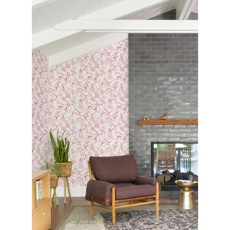 Rouleau de papier peint L 33 pi x l 20,5 po Breene, Rose