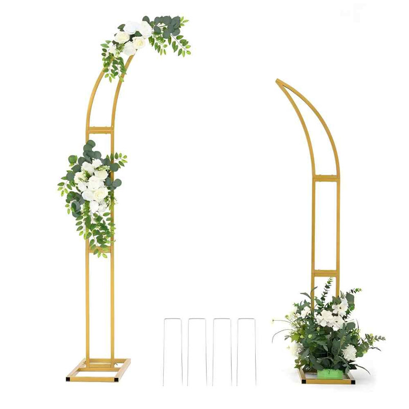 2 arcs de mariage courbés en forme d'arche en métal pour la fête d'anniversaire, décoration de Noël (5,9 pi, 6,9 pi)