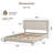 Boucle Upholstered Bed Frame  Soft Rounded Corners Headboard Low Profile Bed Frame No Box Spring Needed-1168086044-1168086113